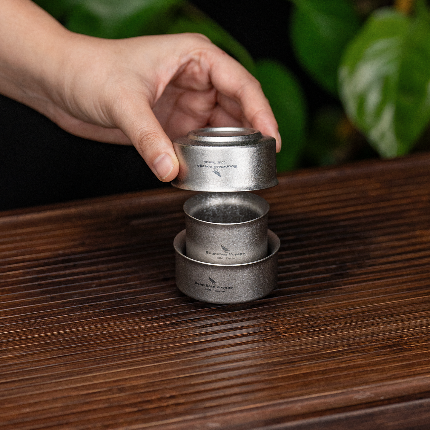Boundless Voyage Titanium Double-Wall Tea Cup 30ml Gongfu Anti-Scald Coating-Free, Single or Set Ti3146D Ti3147D Ti3148D