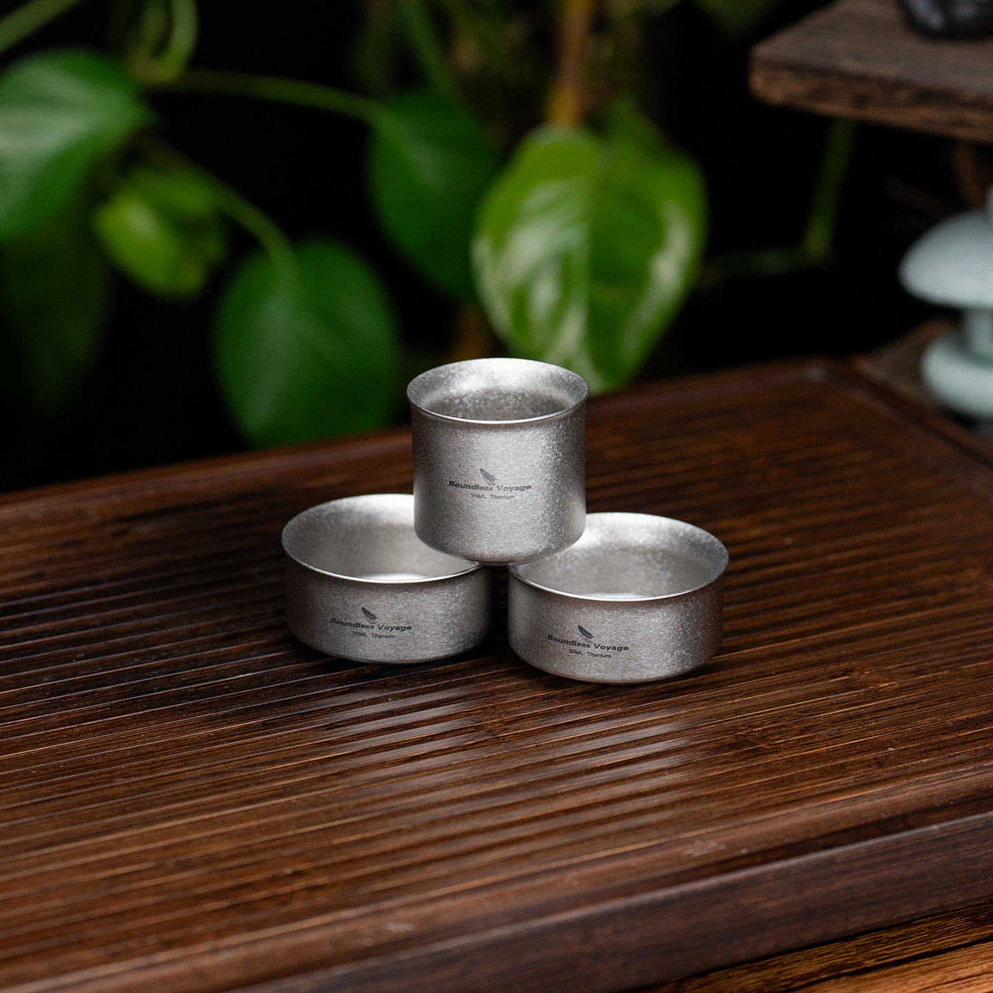 Boundless Voyage Titanium Double-Wall Tea Cup 30ml Gongfu Anti-Scald Coating-Free, Single or Set Ti3146D Ti3147D Ti3148D
