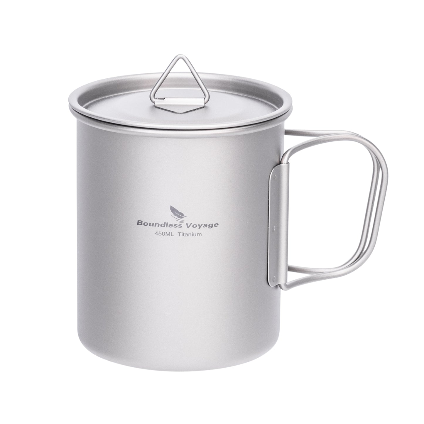Boundless Voyage Titanium Camping Cup with Lid 300ml 450ml 750ml Stackable Lightweight Mug Pot for Backpacking, Hiking, Travel Durable Portable Cookware for Ultralight Outdoor Enthusiasts Ti3247D-Ti3250D
