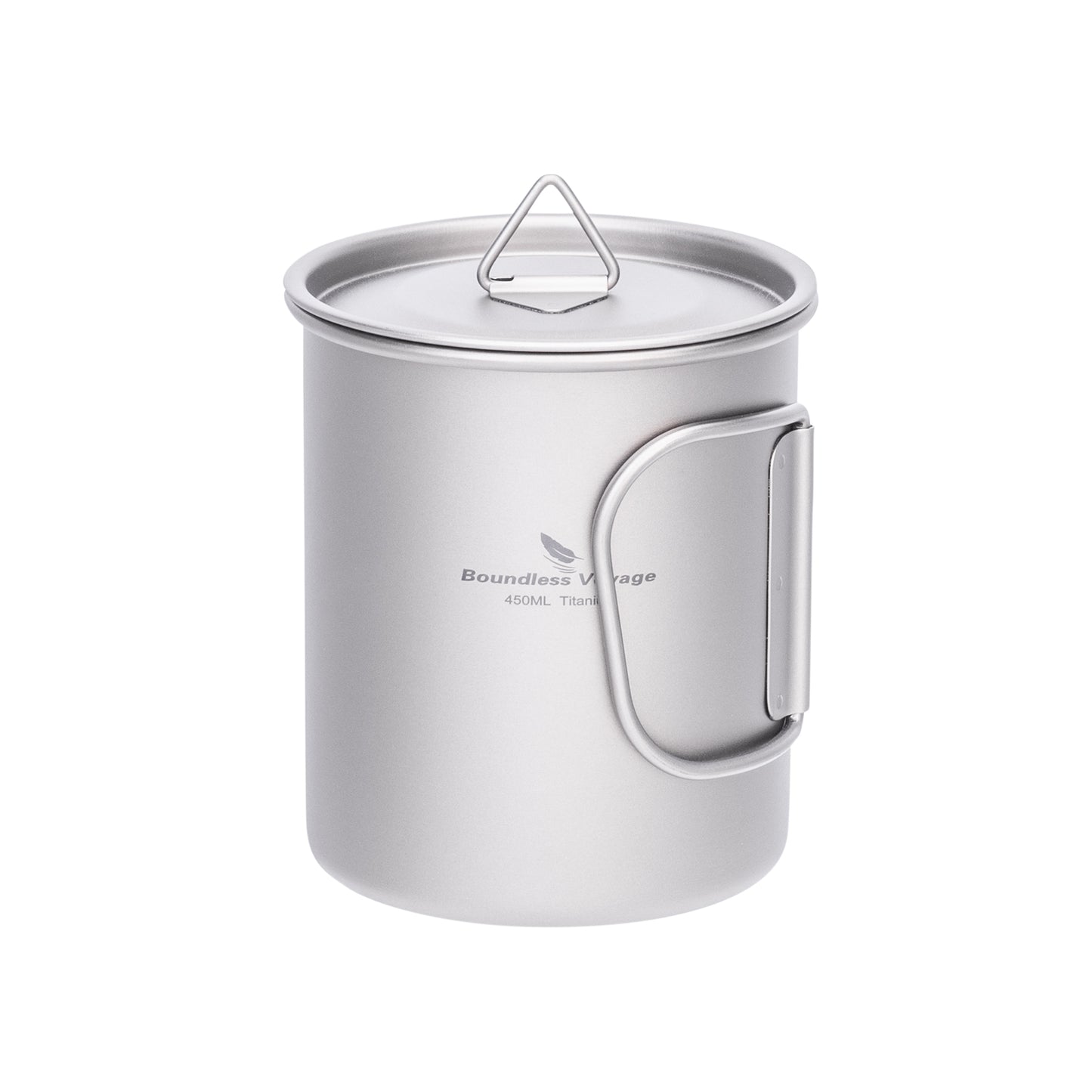 Boundless Voyage Titanium Camping Cup with Lid 300ml 450ml 750ml Stackable Lightweight Mug Pot for Backpacking, Hiking, Travel Durable Portable Cookware for Ultralight Outdoor Enthusiasts Ti3247D-Ti3250D