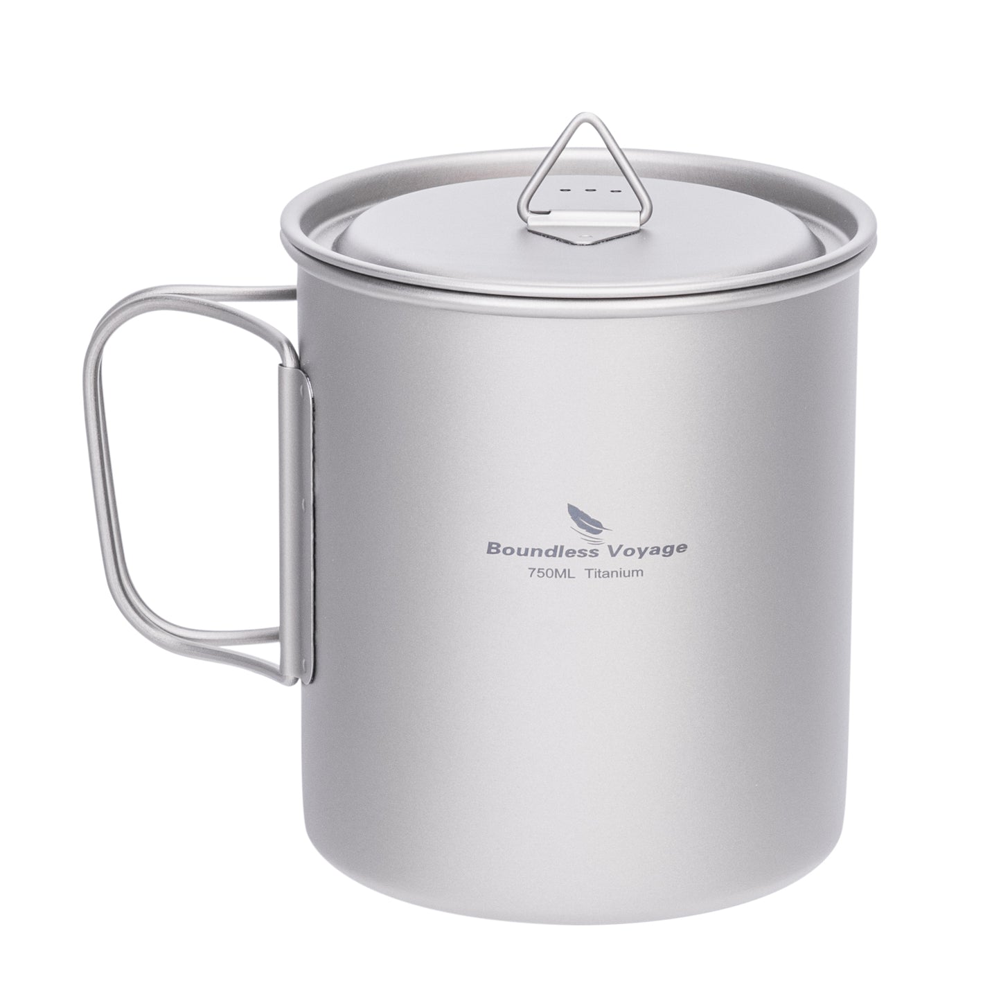 Boundless Voyage Titanium Camping Cup with Lid 300ml 450ml 750ml Stackable Lightweight Mug Pot for Backpacking, Hiking, Travel Durable Portable Cookware for Ultralight Outdoor Enthusiasts Ti3247D-Ti3250D