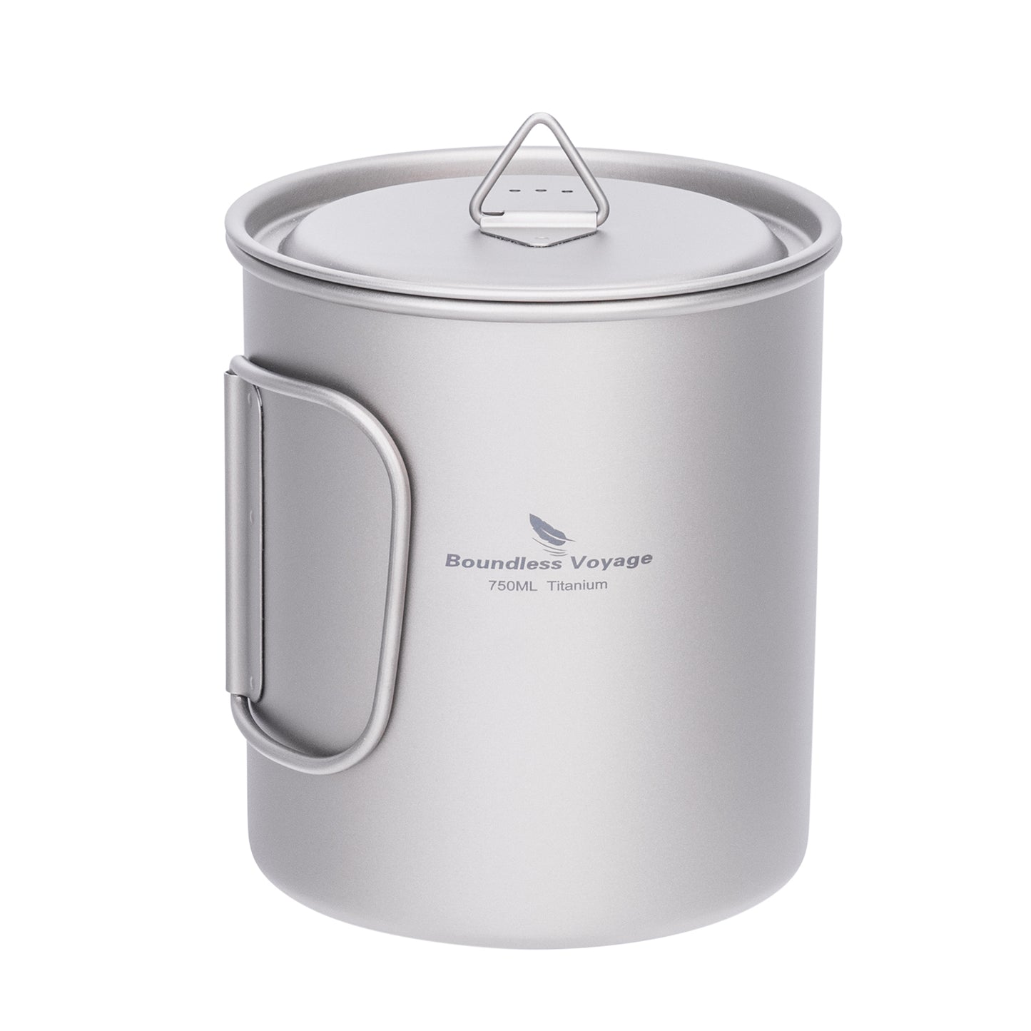 Boundless Voyage Titanium Camping Cup with Lid 300ml 450ml 750ml Stackable Lightweight Mug Pot for Backpacking, Hiking, Travel Durable Portable Cookware for Ultralight Outdoor Enthusiasts 3247-3250D