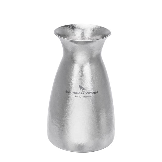 Boundless Voyage Titanium Sake Carafe & Shot Cup Set, Liquor Dispenser with Drinking Cups for Whiskey Spirits Camping Home Bar Ti3266A Ti3268A Ti3080D