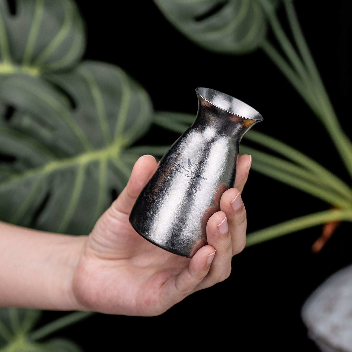 Boundless Voyage Titanium Sake Carafe & Shot Cup Set, Liquor Dispenser with Drinking Cups for Whiskey Spirits Camping Home Bar Ti3266A Ti3268A Ti3080D