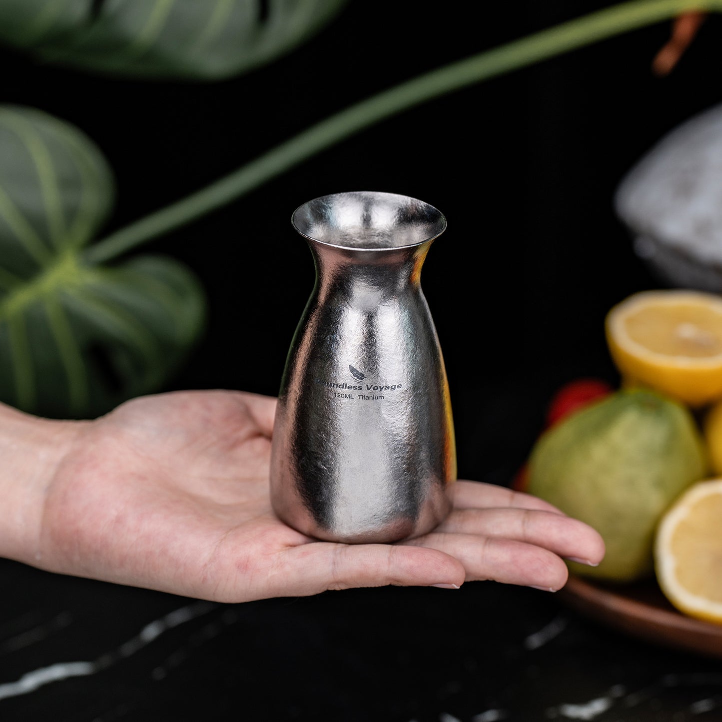 Boundless Voyage Titanium Sake Carafe & Shot Cup Set, Liquor Dispenser with Drinking Cups for Whiskey Spirits Camping Home Bar Ti3266A Ti3268A Ti3080D