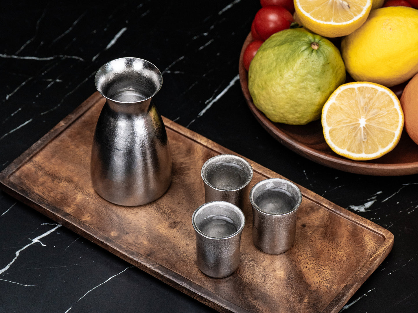 Boundless Voyage Titanium Sake Carafe & Shot Cup Set, Liquor Dispenser with Drinking Cups for Whiskey Spirits Camping Home Bar Ti3266A Ti3268A Ti3080D