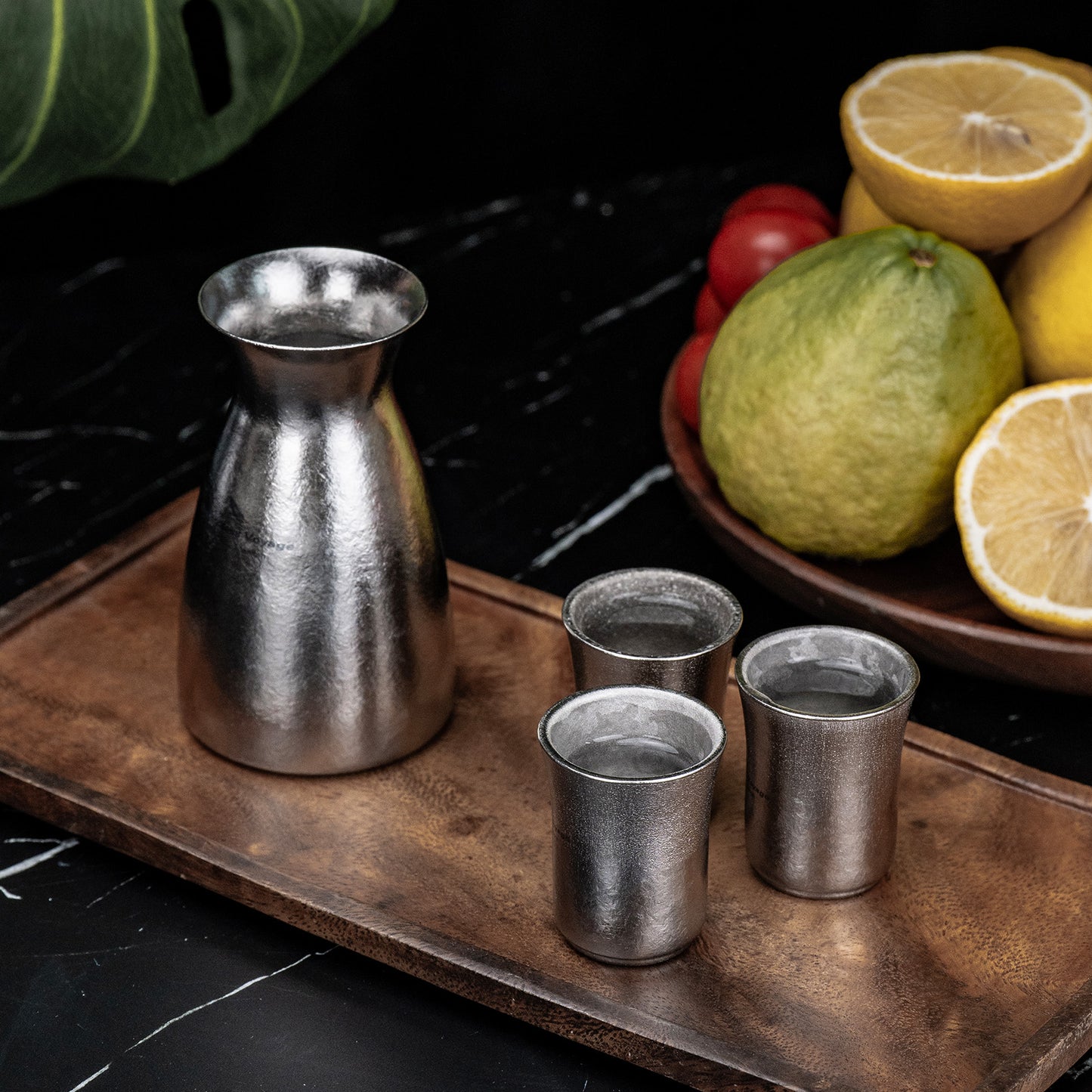 Boundless Voyage Titanium Sake Carafe & Shot Cup Set, Liquor Dispenser with Drinking Cups for Whiskey Spirits Camping Home Bar Ti3266A Ti3268A Ti3080D