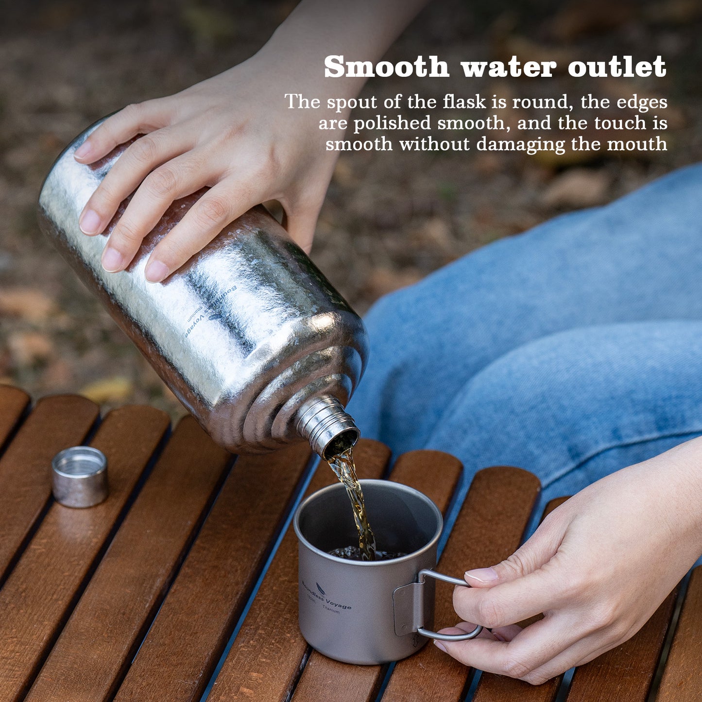 Boundless Voyage Pure Titanium Wine Flask 500ml/1000ml Whiskey Bottle Leakproof Portable Liquor Spirit Flask for Outdoor & Travel, Camping, Hiking for Men, Coating Free, Narrow-Mouth Ti3268D-Ti3269D