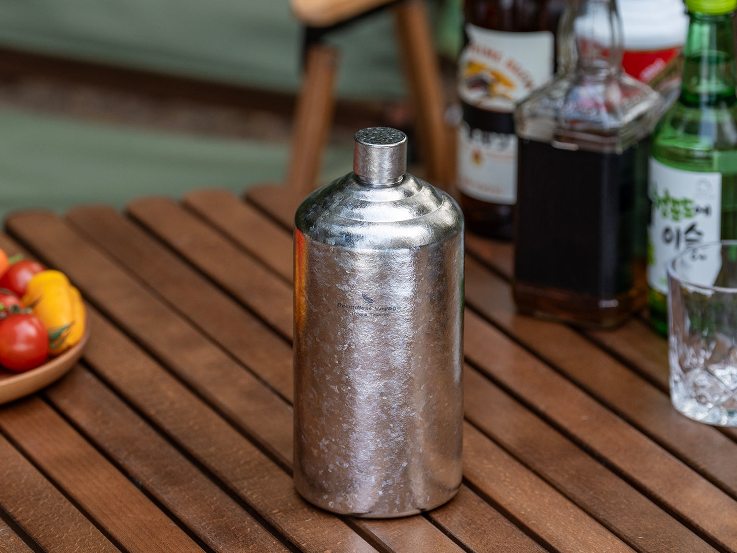 Boundless Voyage Pure Titanium Wine Flask 500ml/1000ml Whiskey Bottle Leakproof Portable Liquor Spirit Flask for Outdoor & Travel, Camping, Hiking for Men, Coating Free, Narrow-Mouth Ti3268D-Ti3269D
