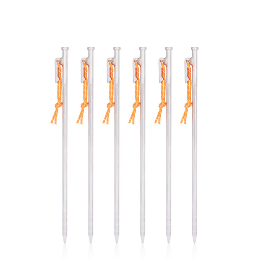 Boundless Voyage Multi-Size Titanium Alloy Tent Stakes | Ultralight Heavy Duty Ground Pegs, Portable Camping Accessories, 24cm/30cm/35cm/40cm, 6Pcs Pack Ti4015P