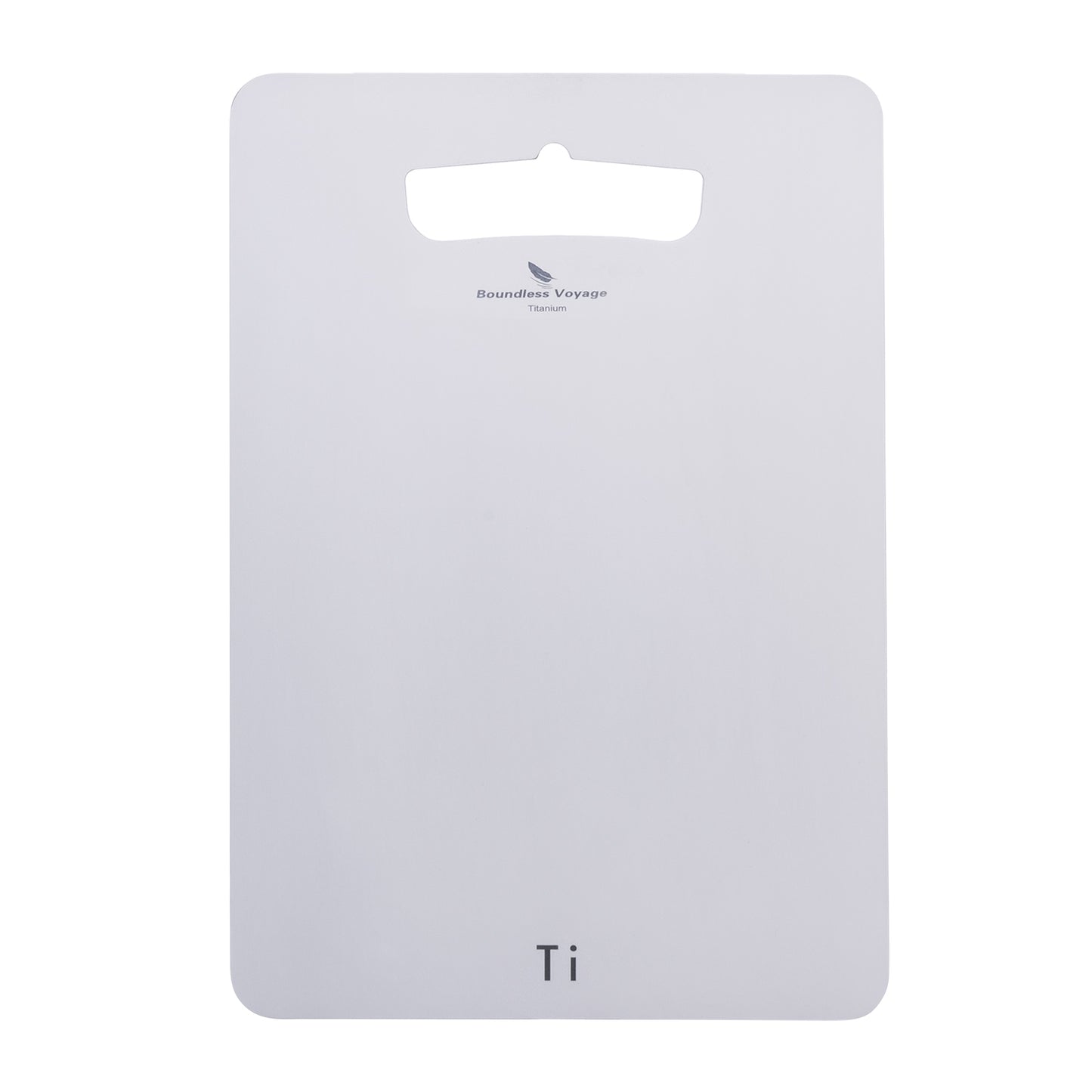 Boundless Voyage Titanium Cutting Board Natural Finish, Dual-Side Hanging Hole for Kitchen Camping Ti5000P-Ti5002P