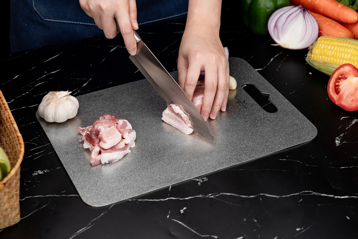 Boundless Voyage Titanium Multifunctional Cutting Board, Ultralight Rust-Proof Portable Food Prep Board for Outdoor Camping, Picnic & Household Kitchen Use Ti5009P-Ti5010P