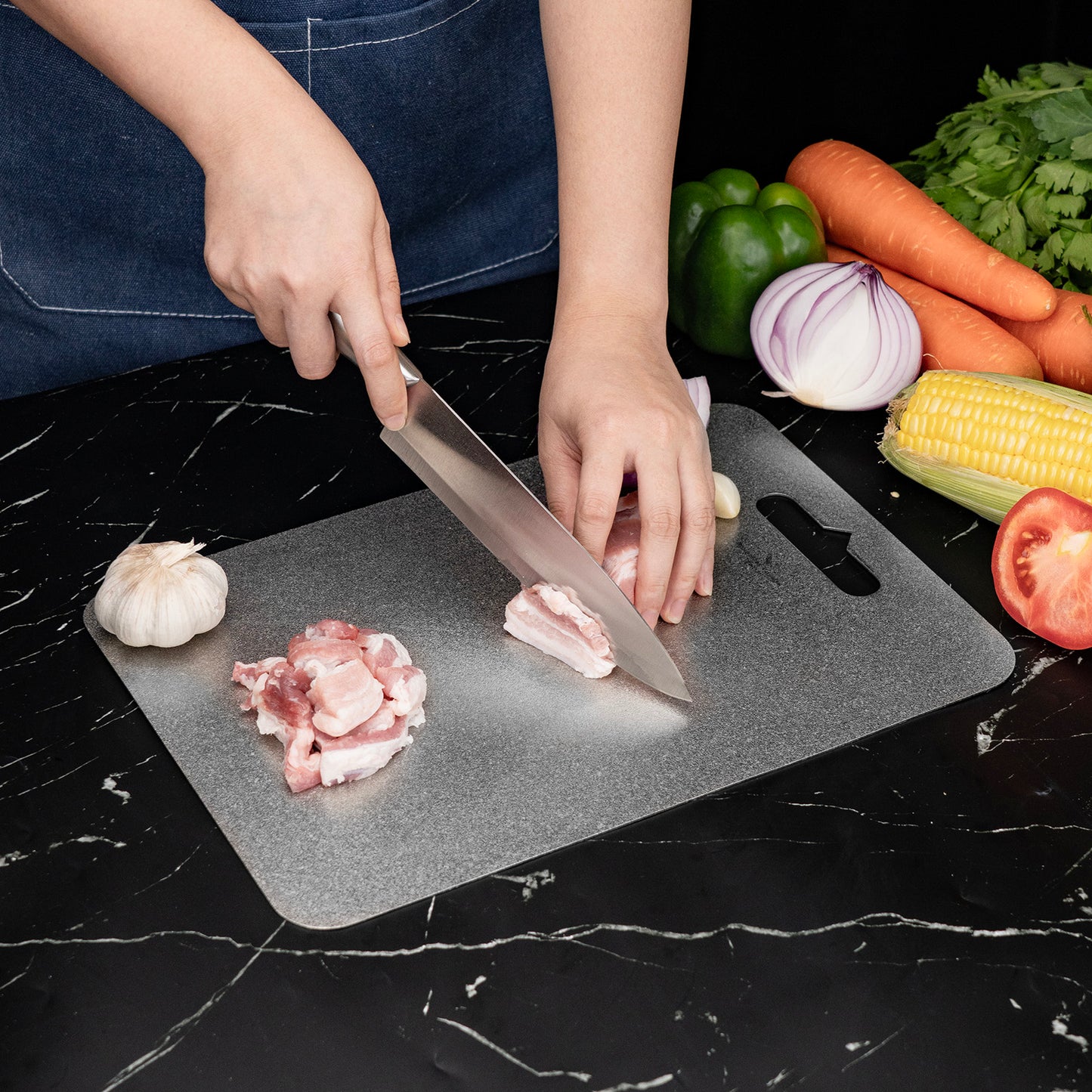 Boundless Voyage Titanium Multifunctional Cutting Board, Ultralight Rust-Proof Portable Food Prep Board for Outdoor Camping, Picnic & Household Kitchen Use Ti5009P-Ti5010P
