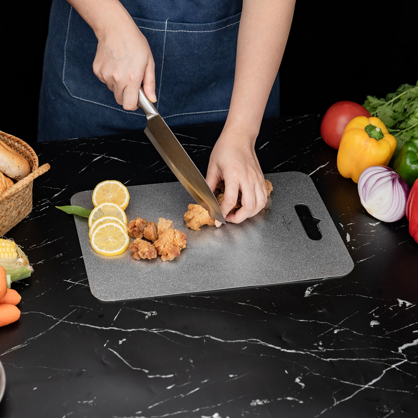 Boundless Voyage Titanium Multifunctional Cutting Board, Ultralight Rust-Proof Portable Food Prep Board for Outdoor Camping, Picnic & Household Kitchen Use Ti5009P-Ti5010P