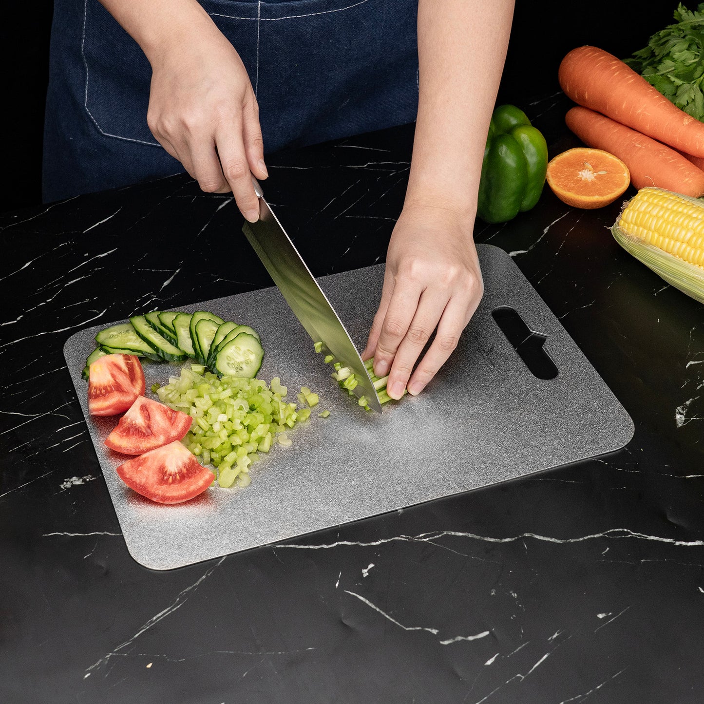 Boundless Voyage Titanium Multifunctional Cutting Board, Ultralight Rust-Proof Portable Food Prep Board for Outdoor Camping, Picnic & Household Kitchen Use Ti5009P-Ti5010P
