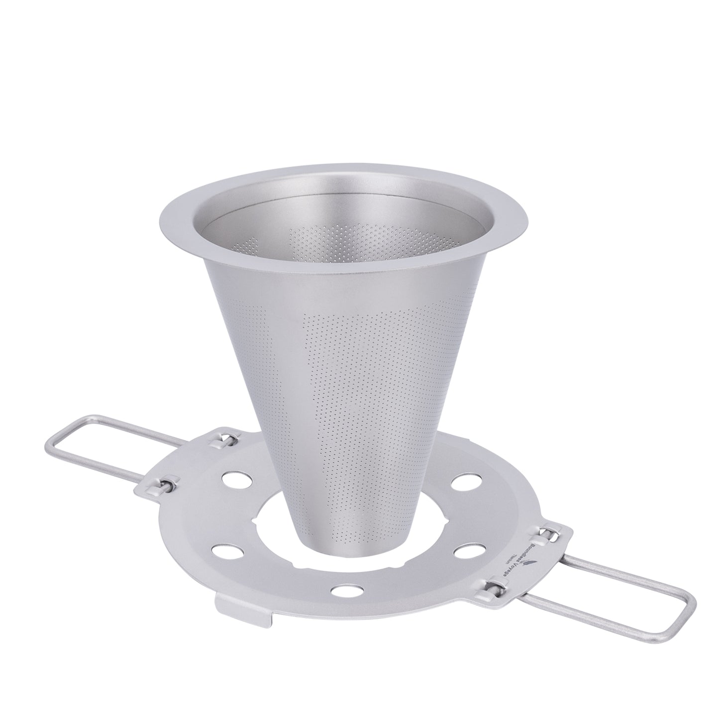Boundless Voyage Titanium Pour Over Coffee Dripper, Paperless Reusable Metal Cone Coffee Filter with Foldable Holder, Portable Coffee Maker for Home Office Outdoor Travel Camping Ti6004P
