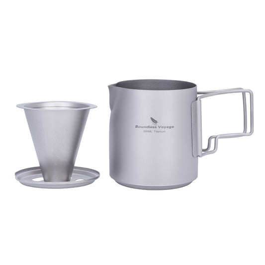 Boundless Voyage Titan-Kaffeebereiter-Set zum Aufbrühen, 300 ml Kaffeetasse mit abnehmbarem Tropfer, Kaffeemaschine für Outdoor-Camping