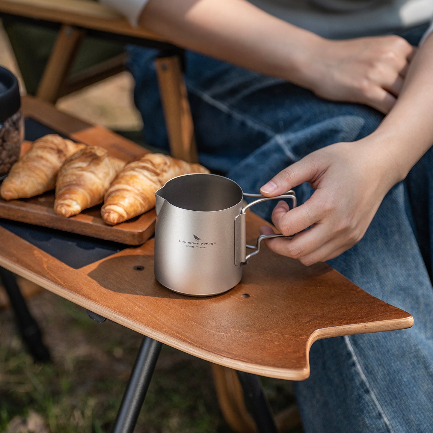 Boundless Voyage Titanium Portable Pour-over Coffee Set 300ml Coffee Mug with Detachable Dripper Outdoor Camping Coffee Maker Ti6008P