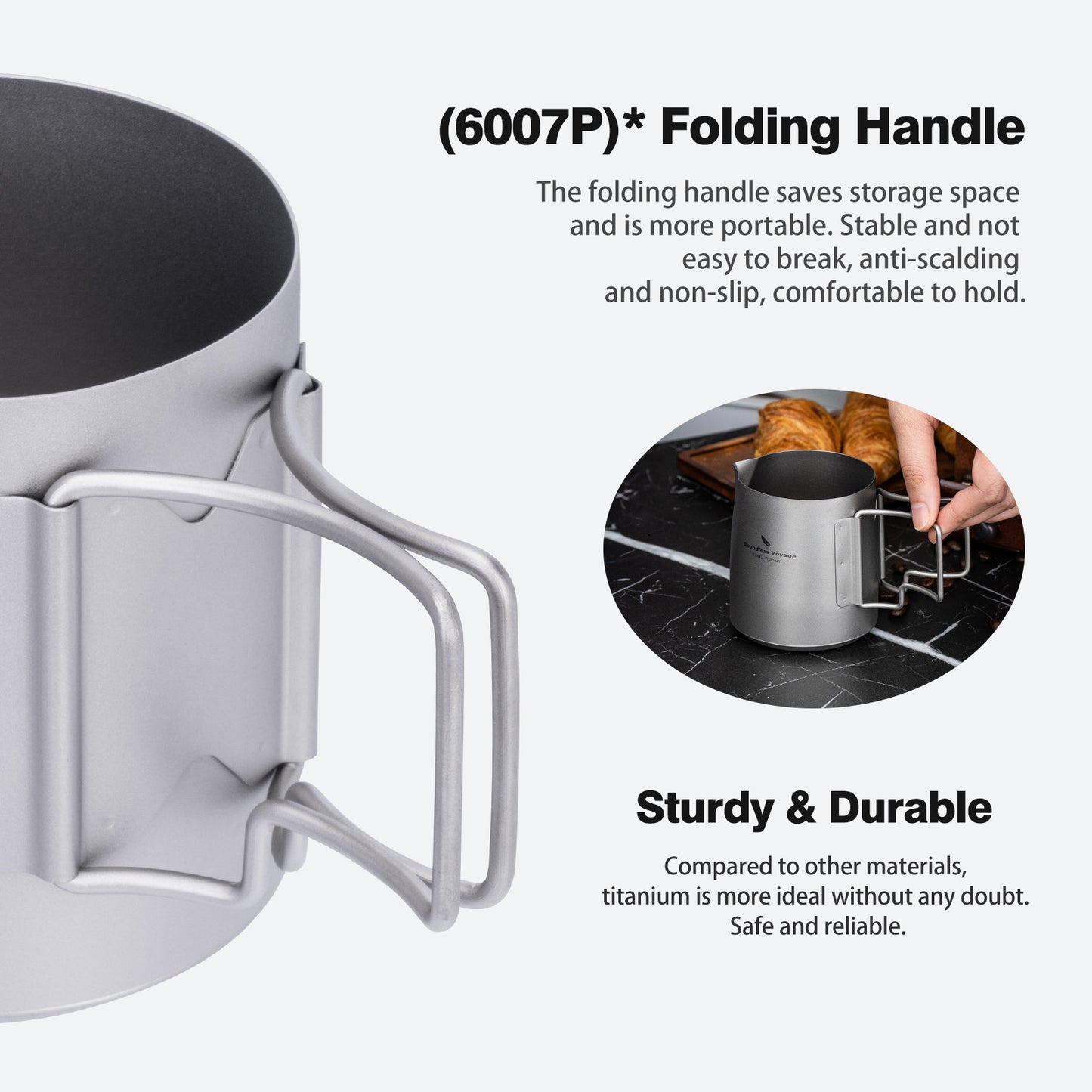 Boundless Voyage Titanium Portable Pour-over Coffee Set 300ml Coffee Mug with Detachable Dripper Outdoor Camping Coffee Maker Ti6008P