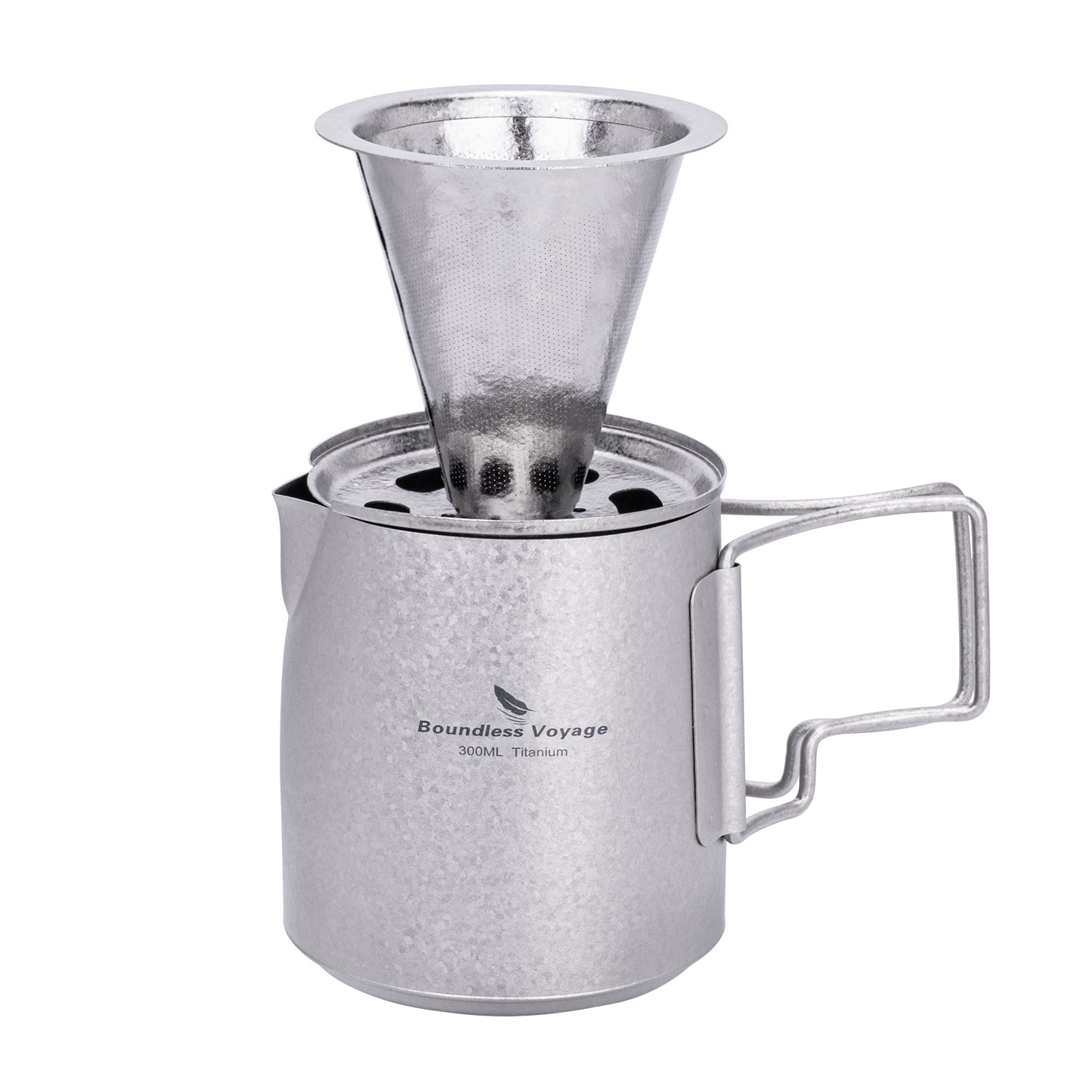 Boundless Voyage Titanium Portable Pour-over Coffee Set 300ml Coffee Mug with Detachable Dripper Outdoor Camping Coffee Maker Ti6007P/Ti6008P