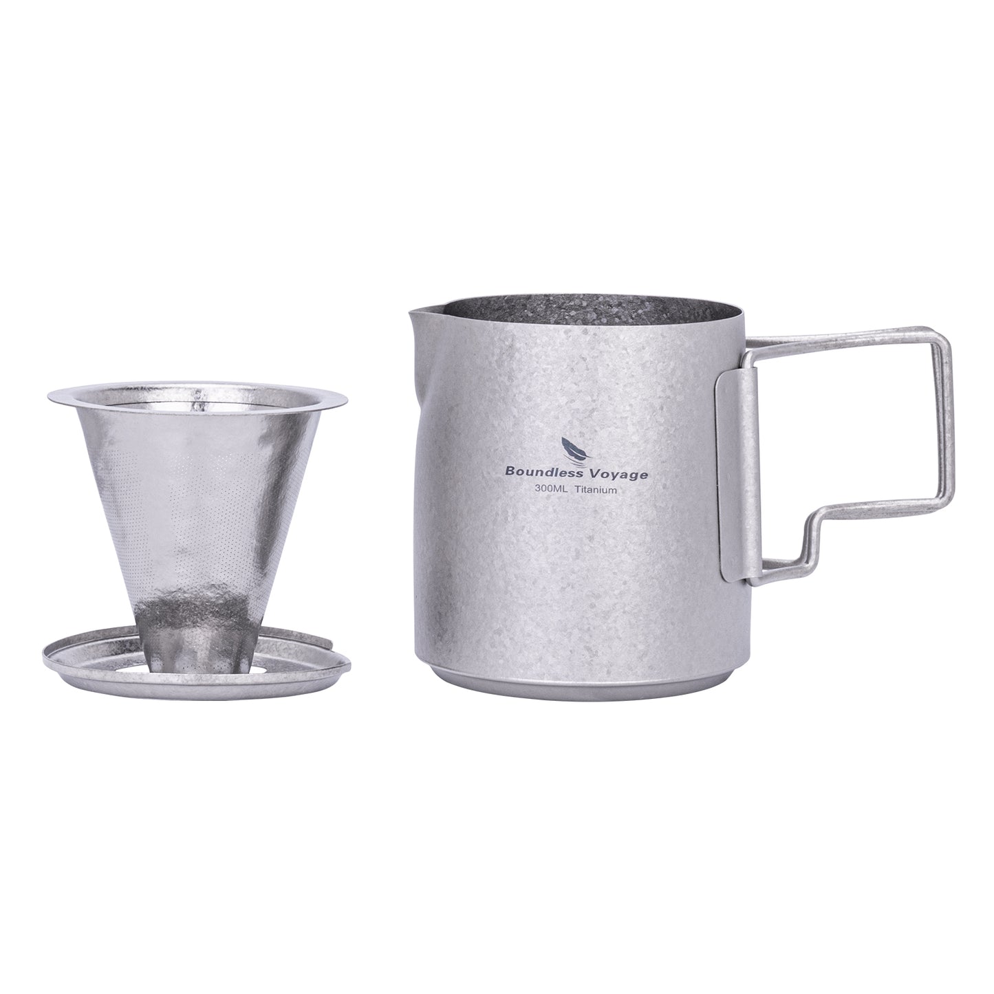 Boundless Voyage Titanium Portable Pour-over Coffee Set 300ml Coffee Mug with Detachable Dripper Outdoor Camping Coffee Maker Ti6007P/Ti6008P