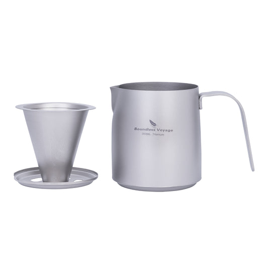 Boundless Voyage Titanium Portable Pour-over Kaffee-Set 300ml Kaffeebecher mit abnehmbarem Dripper Outdoor Camping Kaffeebereiter Ti6008P