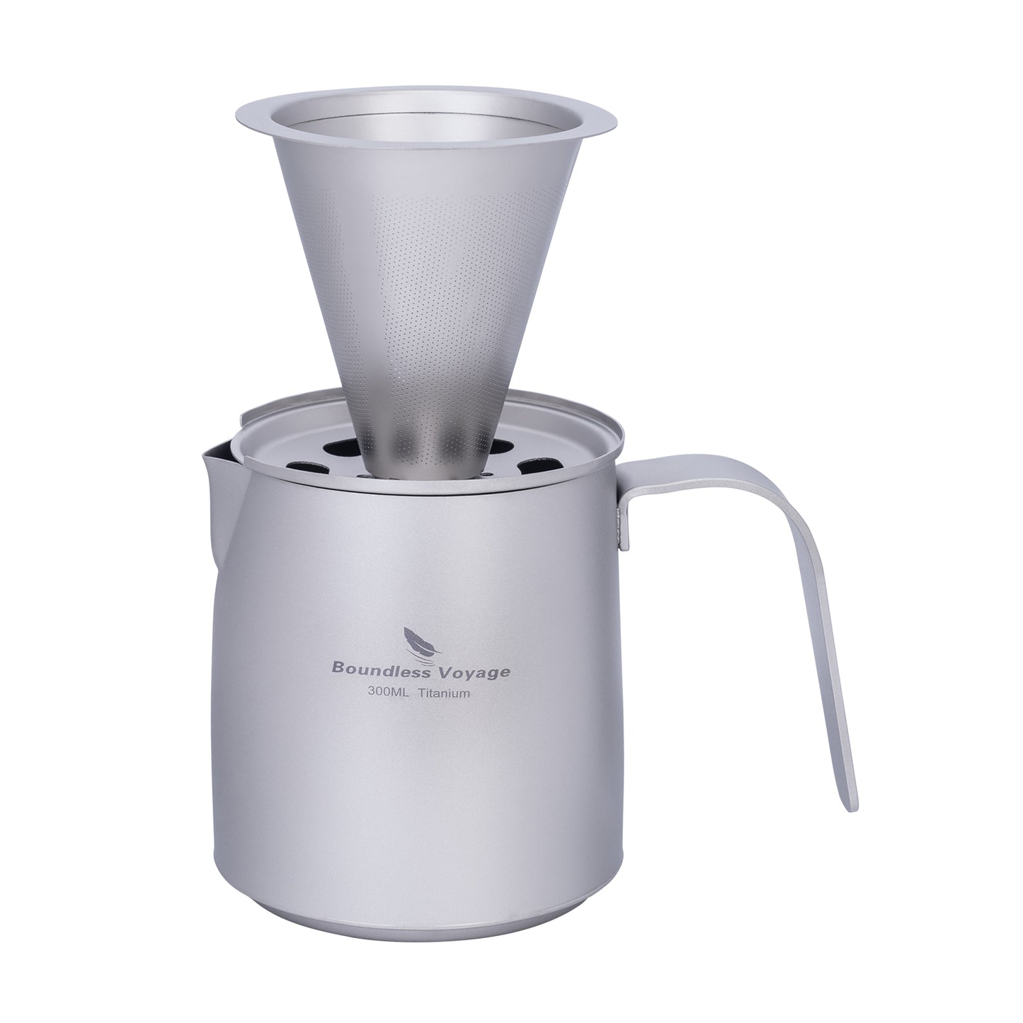 Boundless Voyage Titanium Portable Pour-over Coffee Set 300ml Coffee Mug with Detachable Dripper Outdoor Camping Coffee Maker Ti6008P
