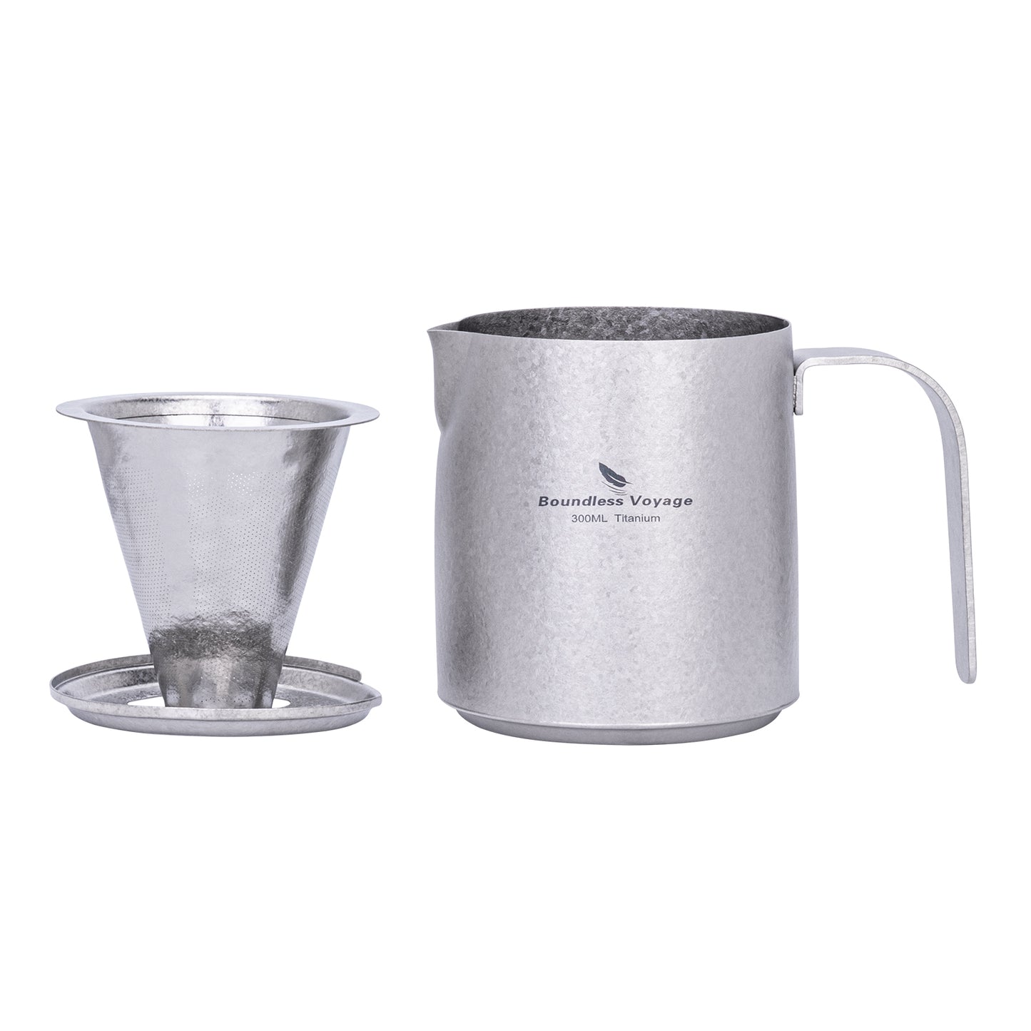 Boundless Voyage Titanium Portable Pour-over Coffee Set 300ml Coffee Mug with Detachable Dripper Outdoor Camping Coffee Maker Ti6007P/Ti6008P