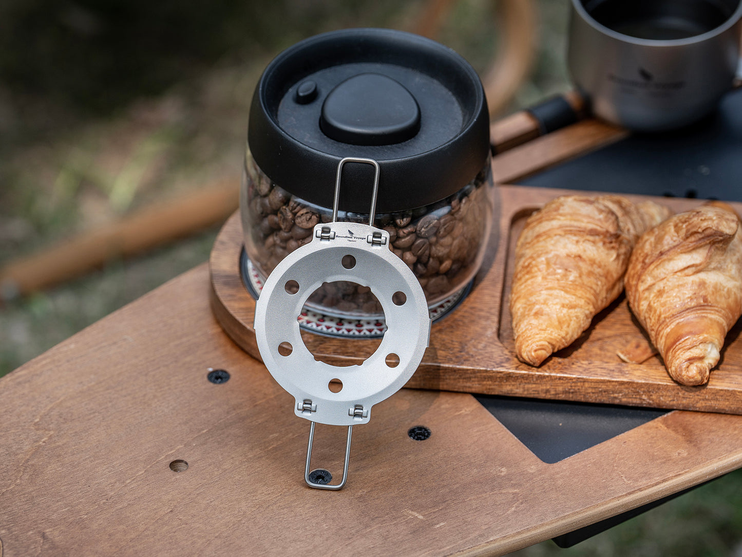 Boundless Voyage Titanium Pour Over Coffee Filter Holder, Lightweight Portable Reusable Coffee Dripper Stand for Outdoor Camping Daily Brewing  Ti6021P
