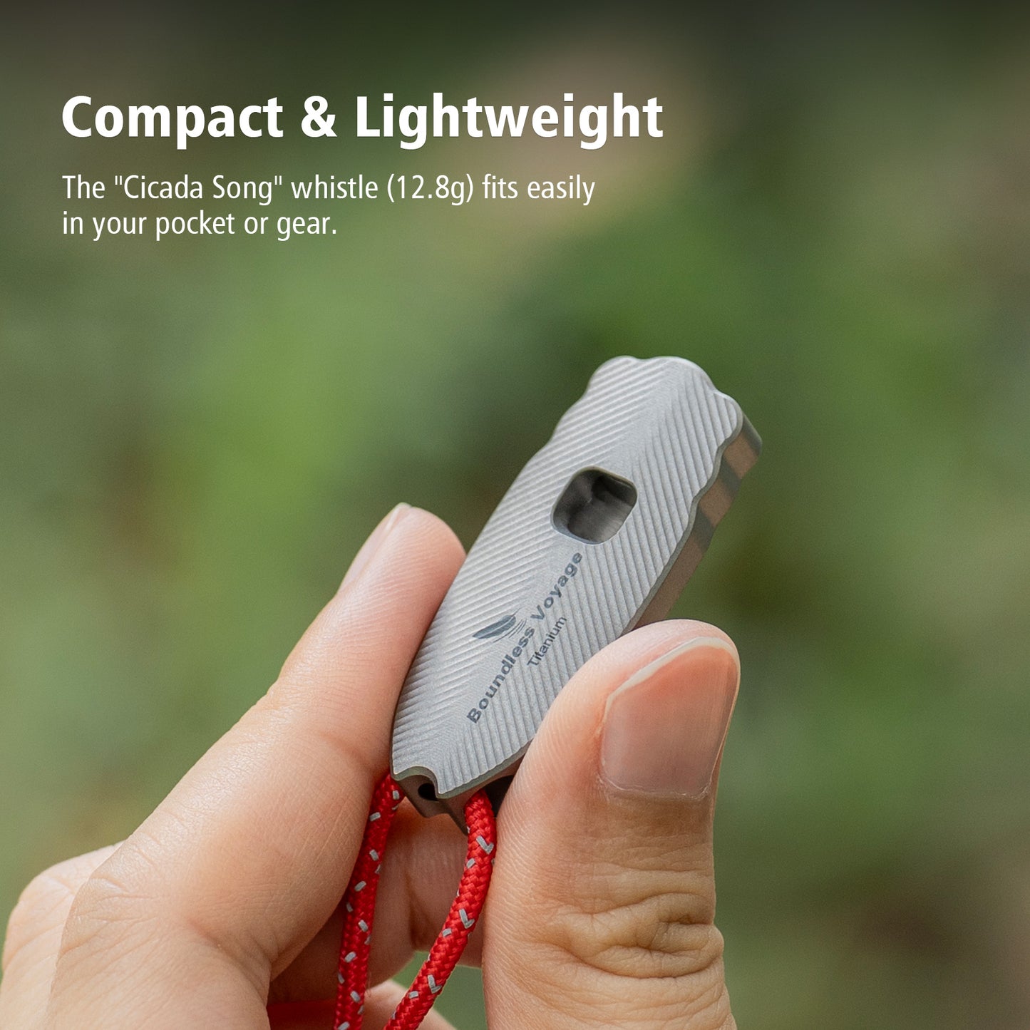 Boundless Voyage 120dB Titanium Survival Whistle Compact Emergency Safety Whistle Ultra-Light & Anti-Corrosion Rust-Proof Whistles for Outdoor, Hiking, Camping & Rescue Ti9027O