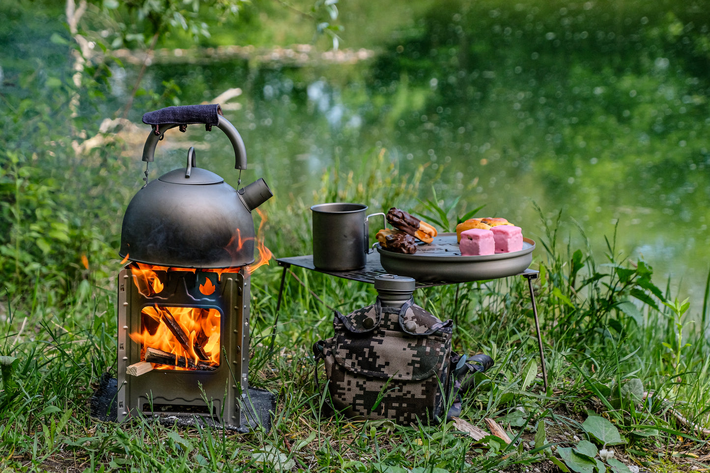 Boundless Voyage 2L Titanium Tea Kettle with Whistle, Stovetop Camping Kettle for Hiking Outdoor Home Kitchen Ti3097D
