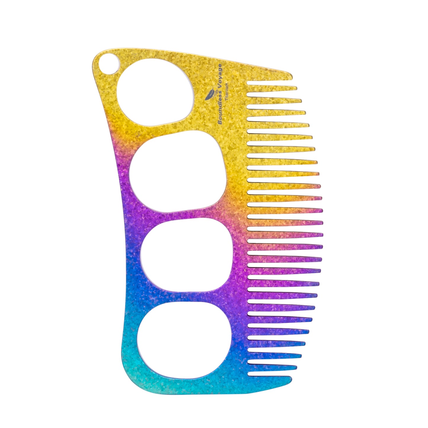Boundless Voyage Titanium Crescent Comb, Unisex Hair & Beard Grooming Comb for Household Daily Use and Travel Carry