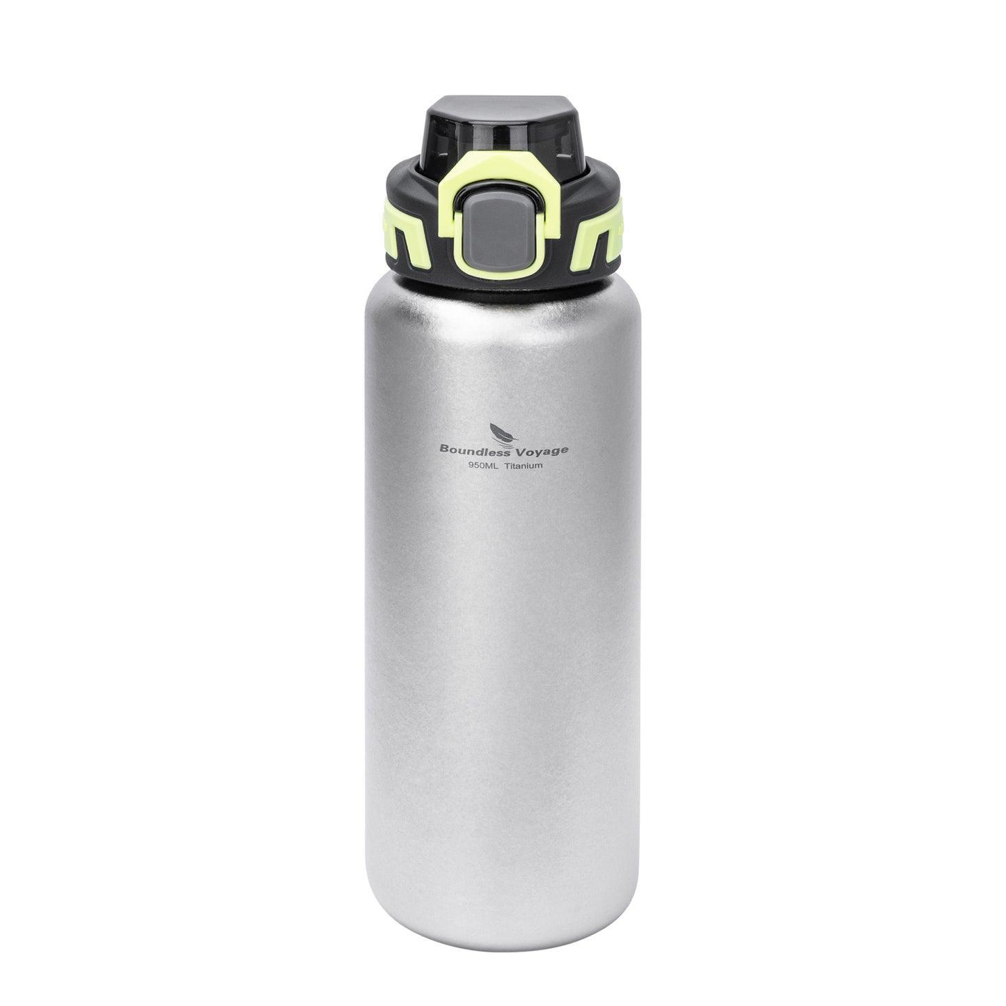 Boundless Voyage 950ml Titanium Water Bottle with Dual Lids, Wide Mouth Single-Wall Canteen for Hiking Camping Sport Ti3018D