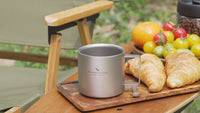 Boundless Voyage 220ml Double Wall Titanium Coffee Cup, Lightweight Portable Insulated Mug, Outdoor Camping Travel Tableware Ti3052D