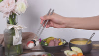 Boundless Voyage Foldable Telescopic Titanium Chopsticks Outdoor Camping Travel Picnic Folding Tableware Cutlery Titanium Camping Utensils Ti1004T