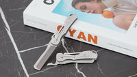 Boundless Voyage Titanium Hair Styling & Beard & Mustache Folding Pocket Comb, Portable EDC Accessories for Men and Women Ti9011O
