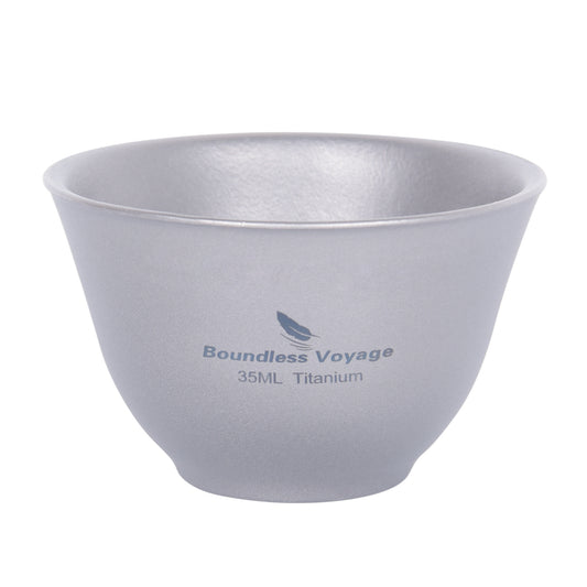 Boundless Voyage 35ml Double-Wall Titanium Sake & Kung Fu Tea Cup, Portable Mini Mug Ti3205D