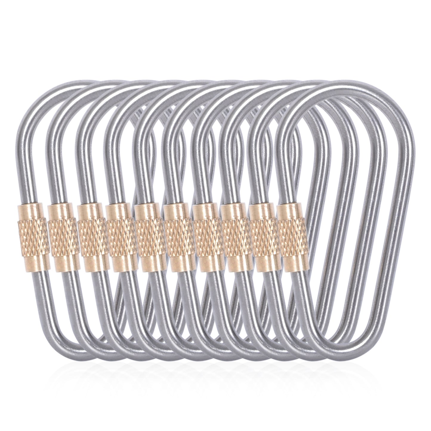 Boundless Voyage Titanium Carabiners, 5Pcs or 10Pcs Ultralight Heavy‑Duty Utility Spring‑Loaded Clips for Camping, Hiking, Backpacking and Daily Organizing Ti9001O