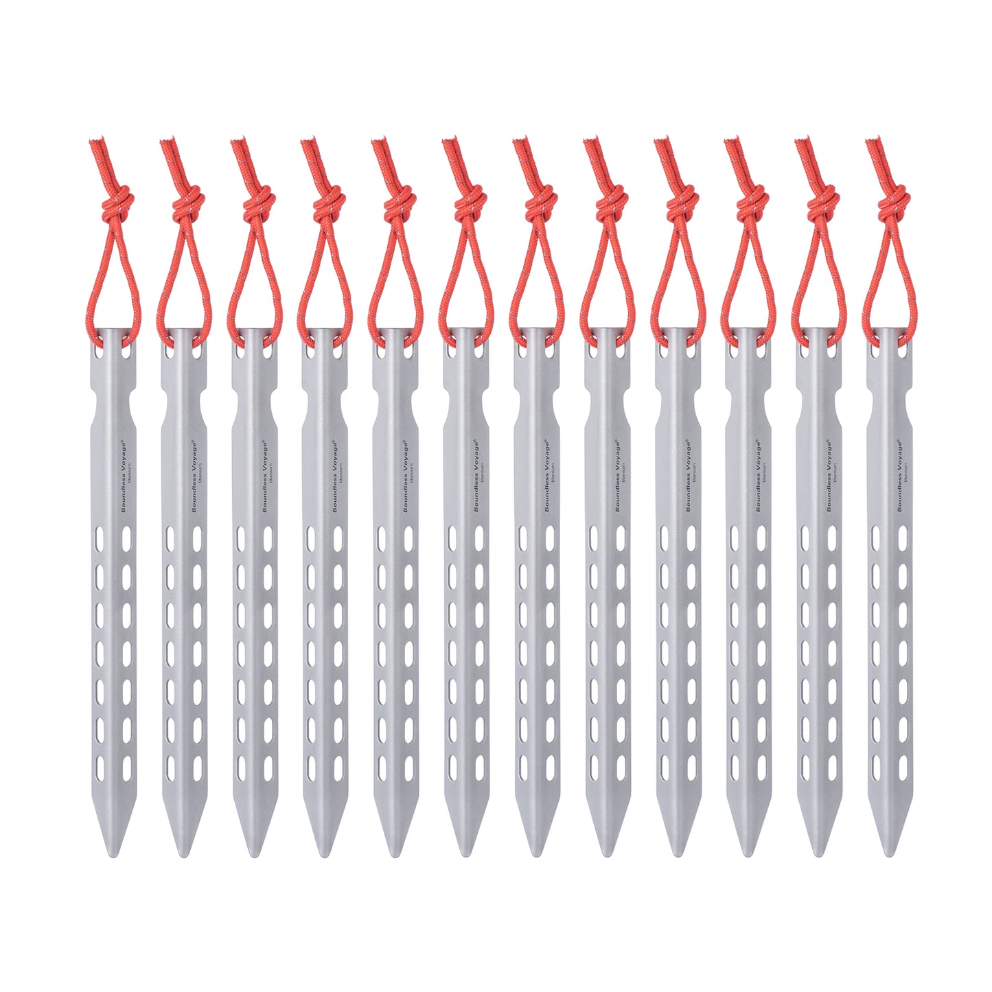 Boundless Voyage 16.5cm  V-Shape Pure Titanium Tent Stakes | Ultralight Heavy Duty Ground Pegs, Outdoor Camping Accessories, 6Pcs / 8Pcs / 12Pcs Optional Sets Ti4008P