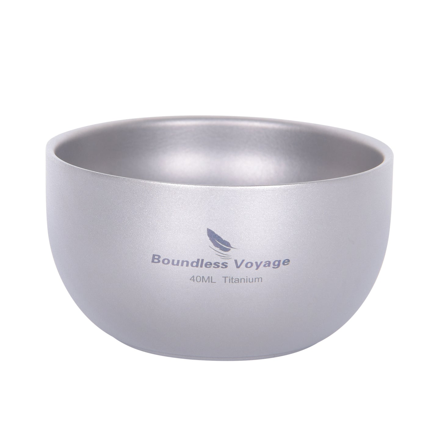 Boundless Voyage 40ml Sandblasted Matte Finish Double-Wall Titanium Sake Cup & Kung Fu Tea Cup, Portable Mini Mug for Camping, Picnic & Daily Home Use Ti3204D