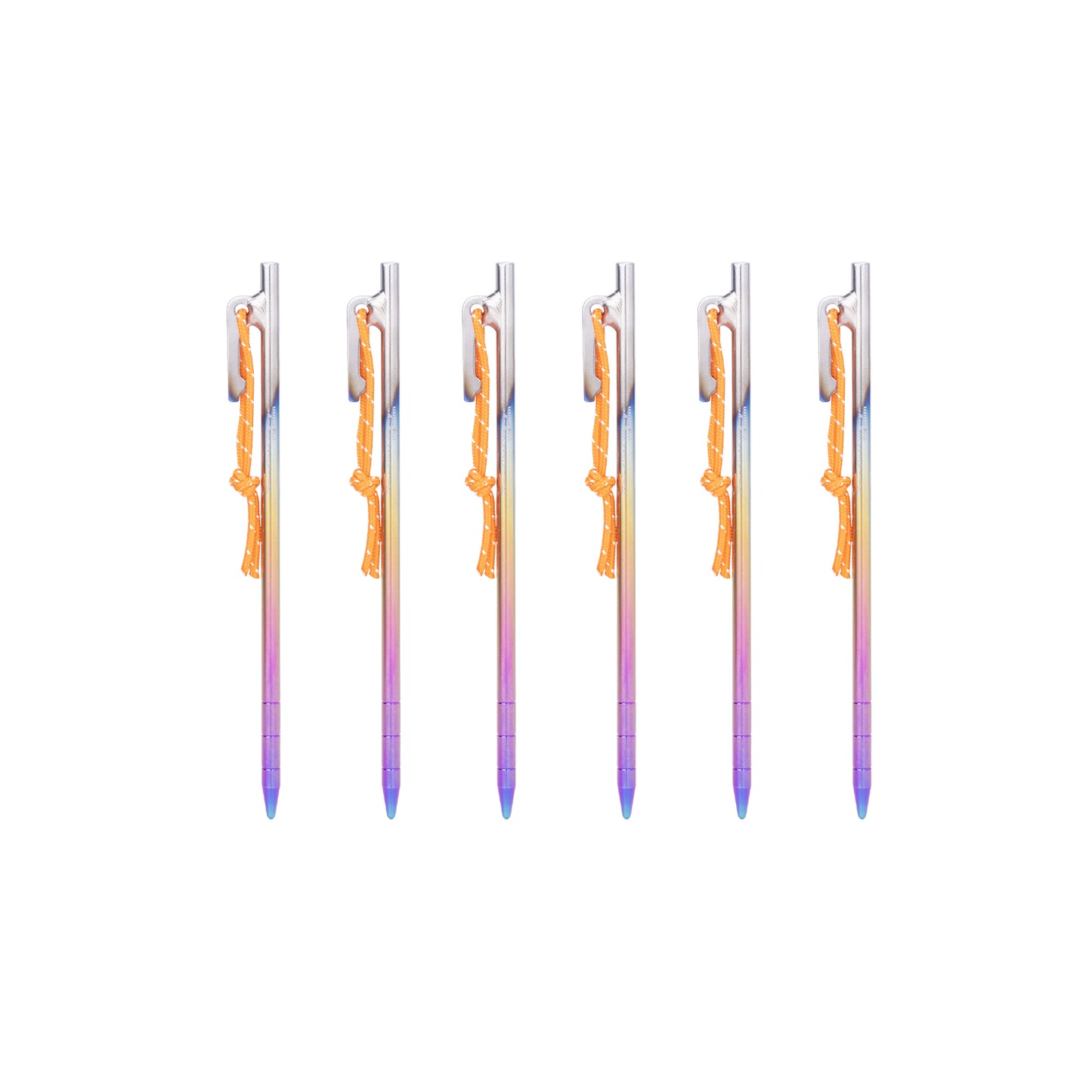 Boundless Voyage Pure Titanium Alloy Tent Stakes 6Pcs | Multi-Size Portable Tent Peg Nails, 20cm/24cm/30cm/35cm/40cm Heavy Duty Outdoor Accessories for Camping, Picnic, Hiking & Backpacking Ti4013P