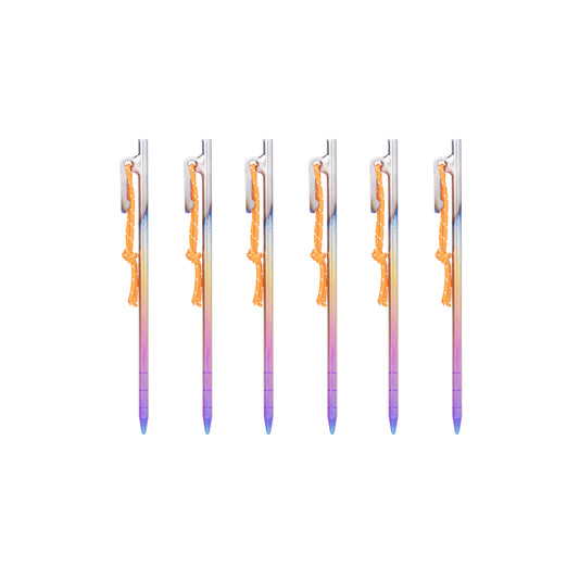 Boundless Voyage Pure Titanium Alloy Tent Stakes 6Pcs | Multi-Size Portable Tent Peg Nails, 20cm/24cm/30cm/35cm/40cm Heavy Duty Outdoor Accessories for Camping, Picnic, Hiking & Backpacking Ti4013P