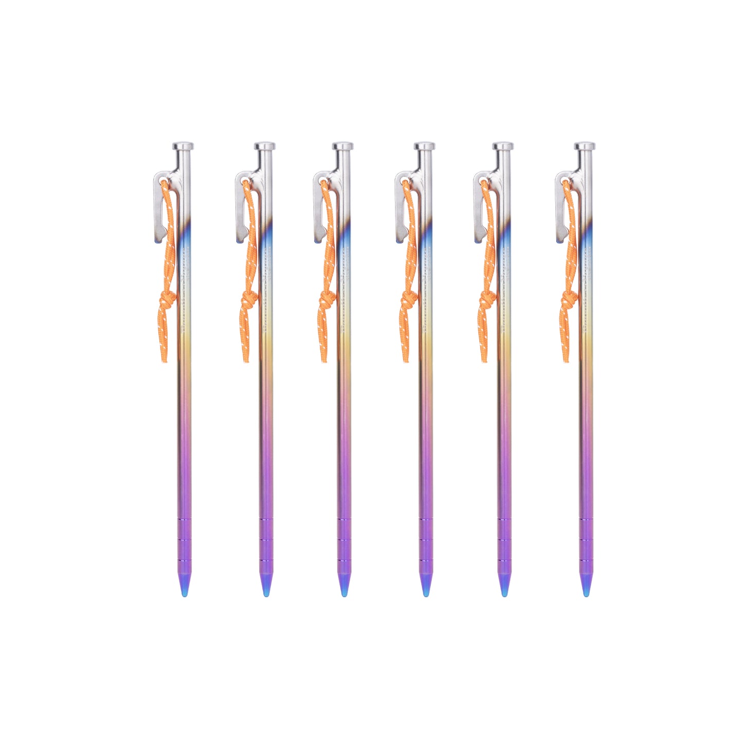 Boundless Voyage 6Pcs Titanium Alloy Tent Stakes | Multi-Size Portable Tent Peg Nails 24cm/30cm/35cm/40cm, Heavy Duty Outdoor Gear for Camping, Picnic, Hiking & Backpacking Ti4016P