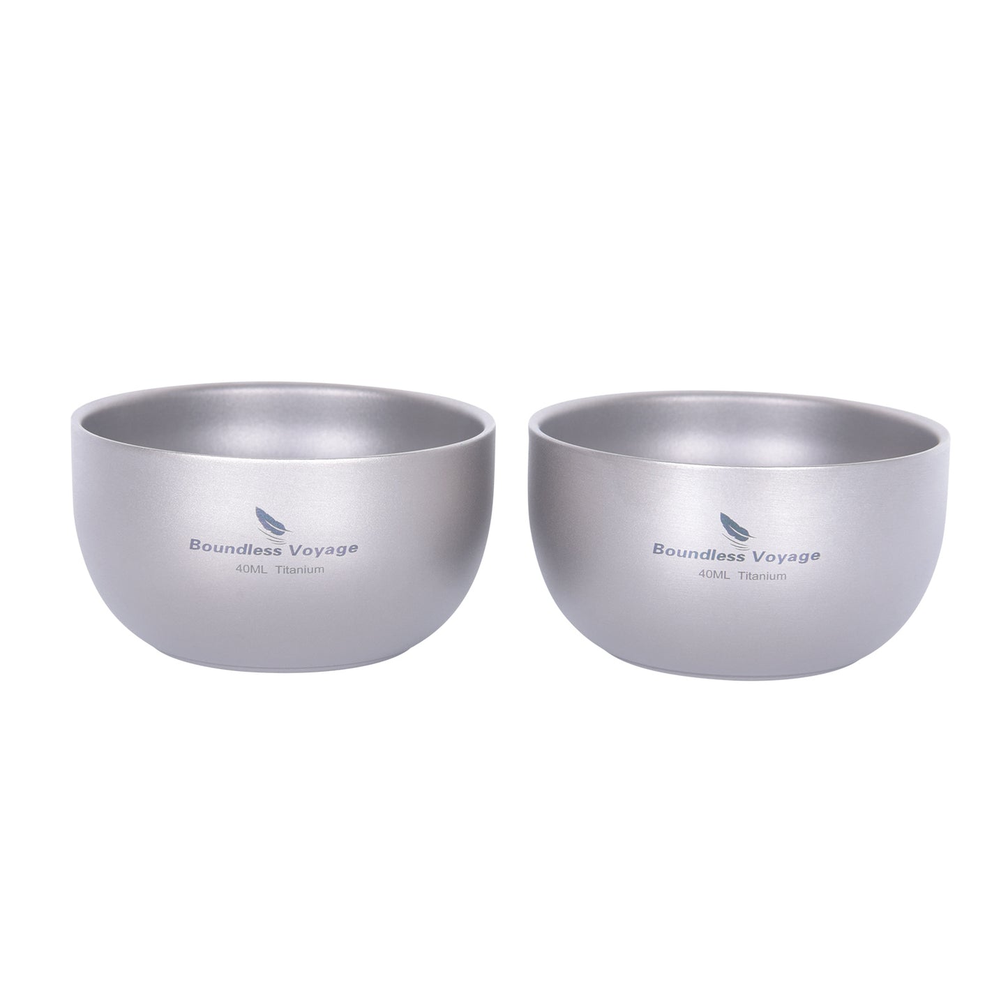 Boundless Voyage 40ml Sandblasted Matte Finish Double-Wall Titanium Sake Cup & Kung Fu Tea Cup, Portable Mini Mug for Camping, Picnic & Daily Home Use Ti3204D
