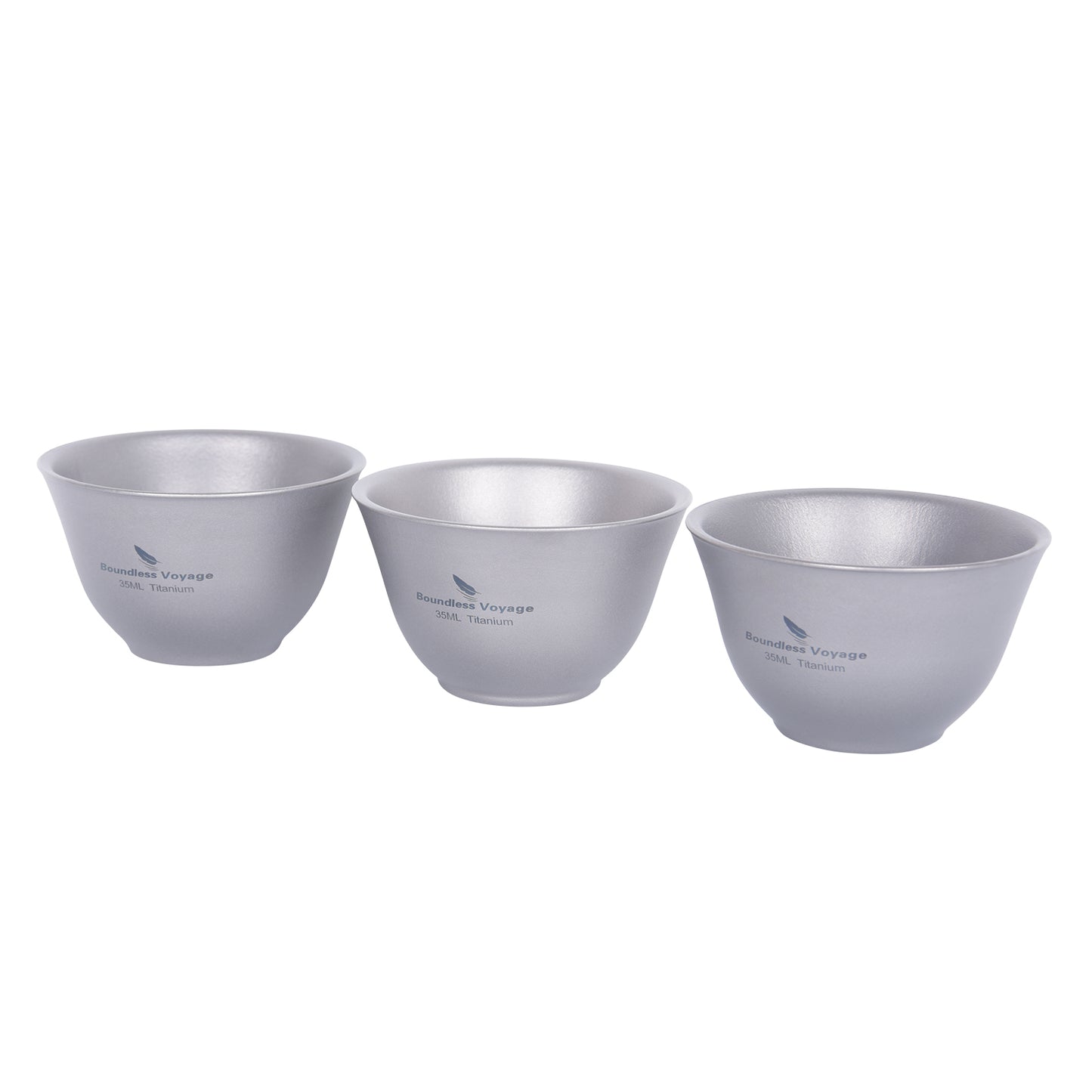 Boundless Voyage 35ml Double-Wall Titanium Sake Cup & Kung Fu Tea Cup, Portable Mini Mug for Camping, Picnic & Daily Home Use Ti3205D