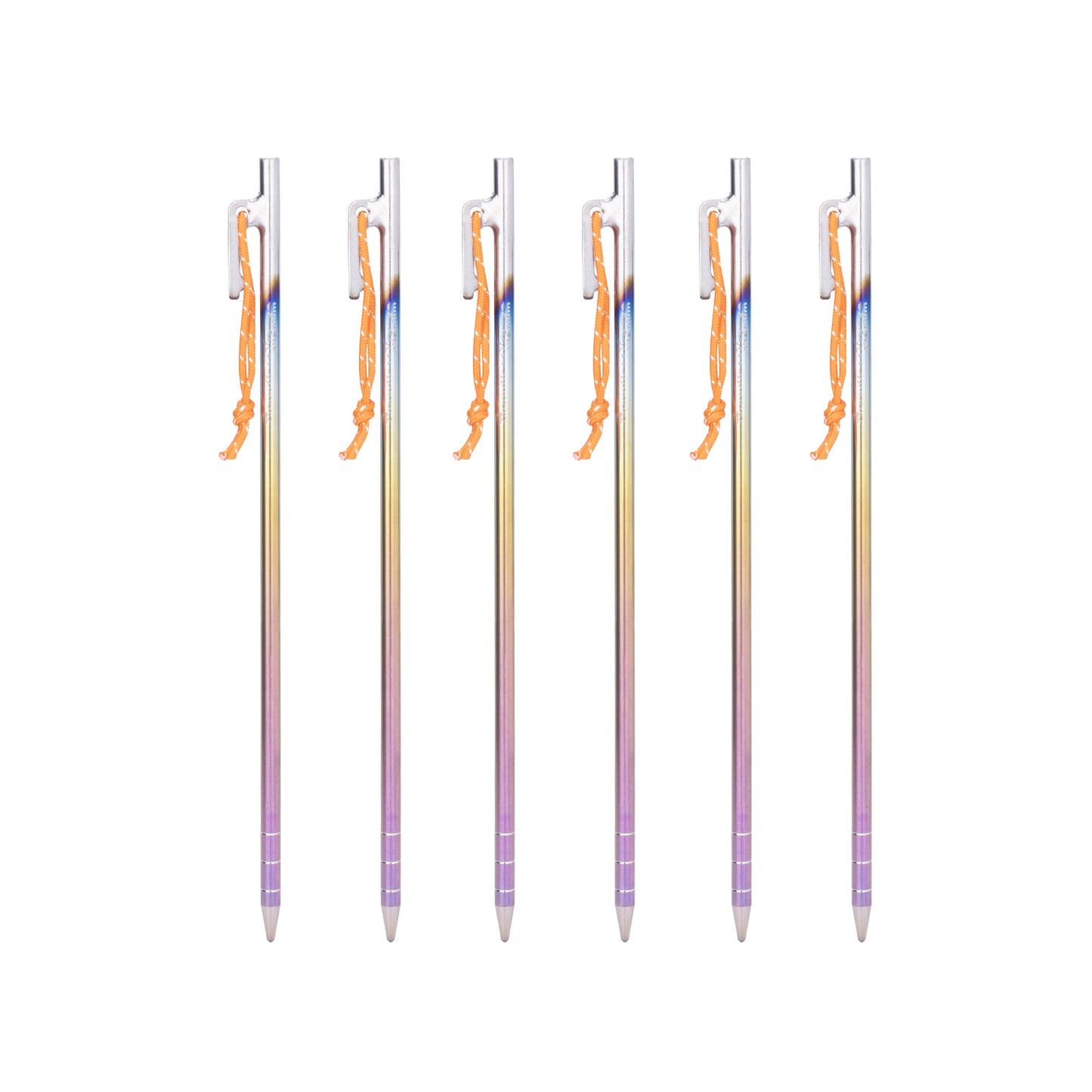 Boundless Voyage Pure Titanium Alloy Tent Stakes 6Pcs | Multi-Size Portable Tent Peg Nails, 20cm/24cm/30cm/35cm/40cm Heavy Duty Outdoor Accessories for Camping, Picnic, Hiking & Backpacking Ti4013P