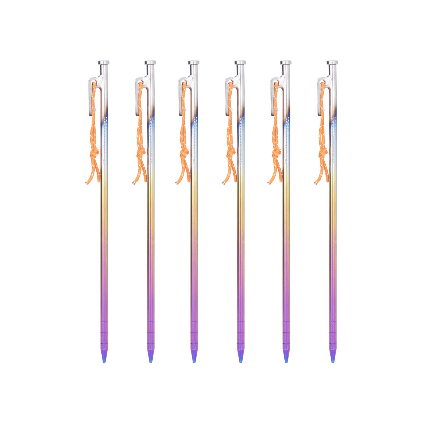 Boundless Voyage 6Pcs Titanium Alloy Tent Stakes | Multi-Size Portable Tent Peg Nails 24cm/30cm/35cm/40cm, Heavy Duty Outdoor Gear for Camping, Picnic, Hiking & Backpacking Ti4016P