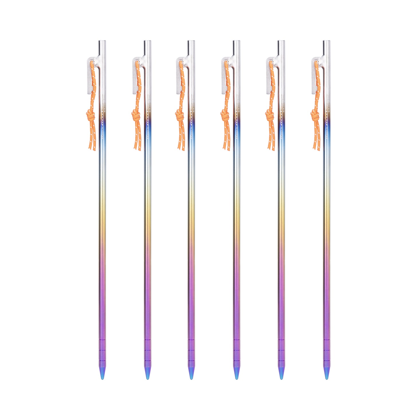 Boundless Voyage Pure Titanium Alloy Tent Stakes 6Pcs | Multi-Size Portable Tent Peg Nails, 20cm/24cm/30cm/35cm/40cm Heavy Duty Outdoor Accessories for Camping, Picnic, Hiking & Backpacking Ti4013P