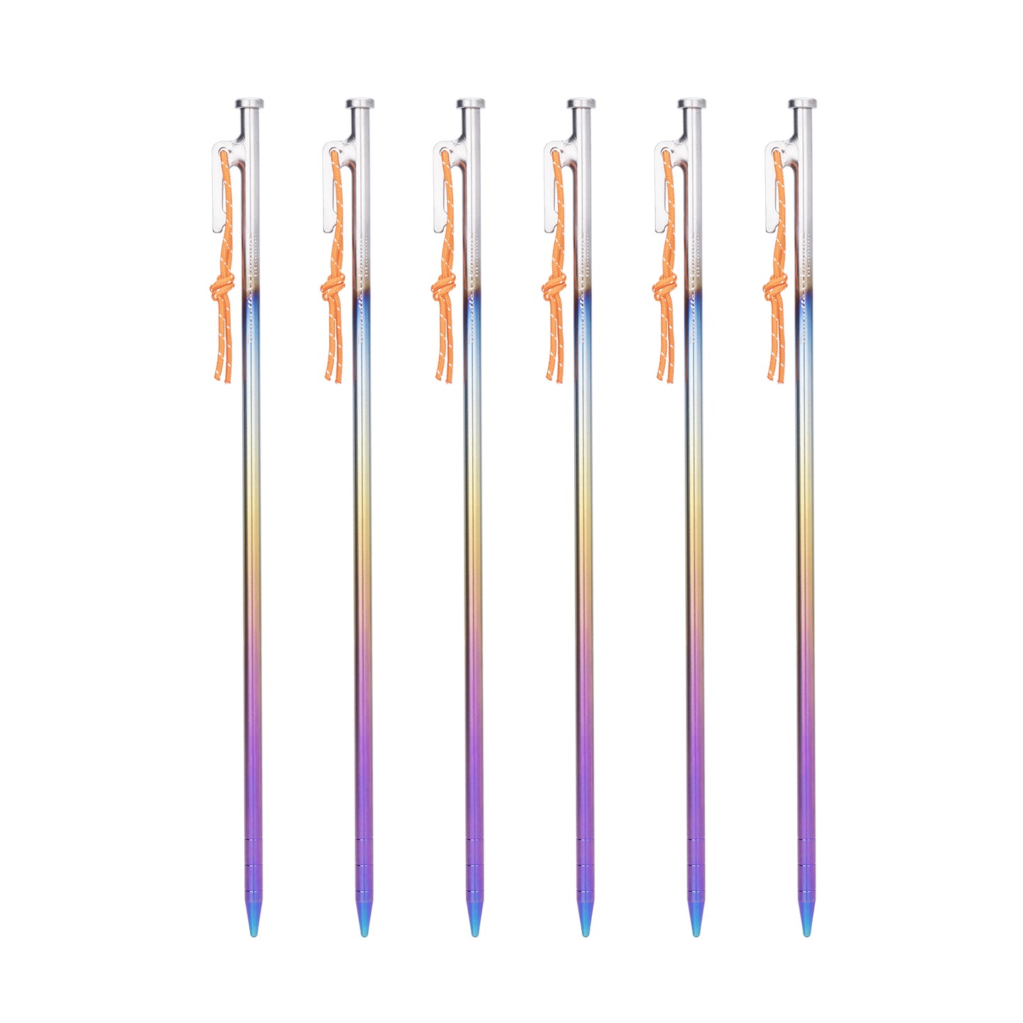Boundless Voyage 6Pcs Titanium Alloy Tent Stakes | Multi-Size Portable Tent Peg Nails 24cm/30cm/35cm/40cm, Heavy Duty Outdoor Gear for Camping, Picnic, Hiking & Backpacking Ti4016P