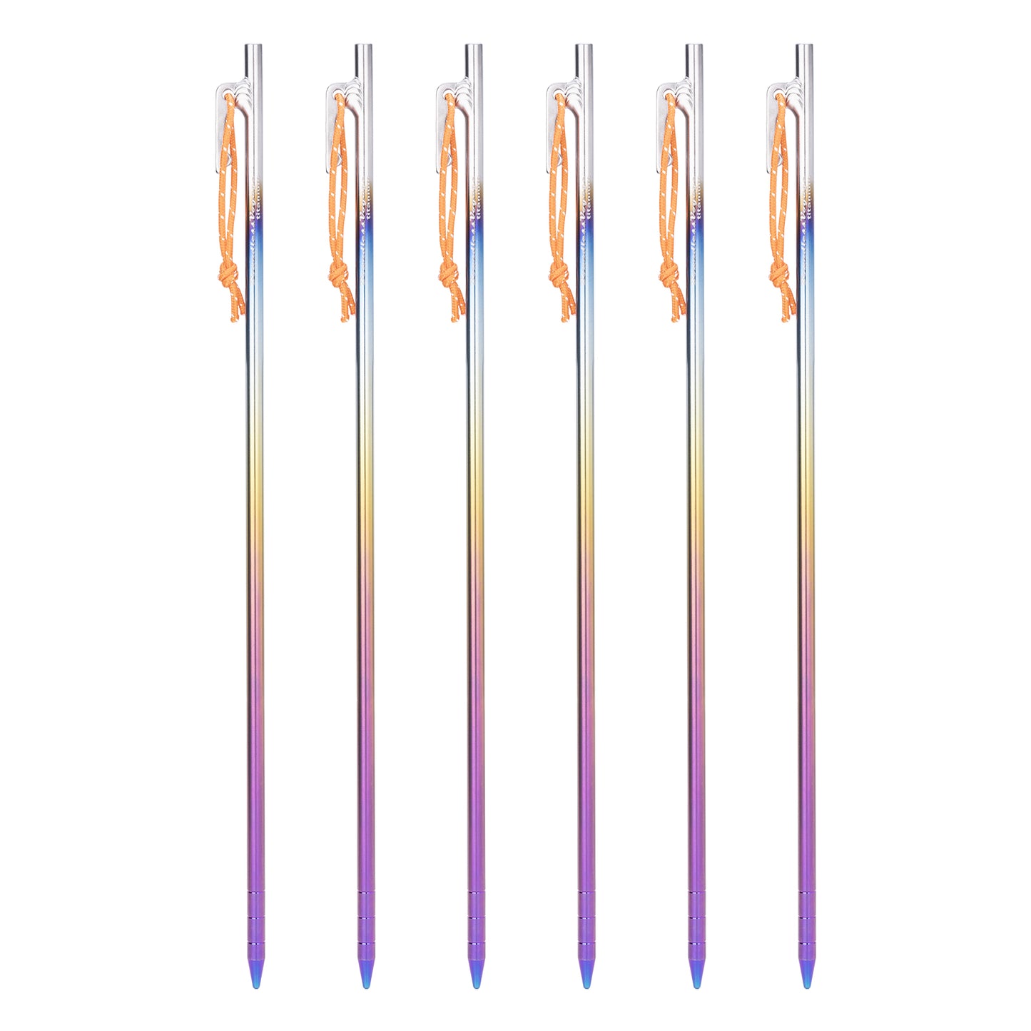 Boundless Voyage Pure Titanium Alloy Tent Stakes 6Pcs | Multi-Size Portable Tent Peg Nails, 20cm/24cm/30cm/35cm/40cm Heavy Duty Outdoor Accessories for Camping, Picnic, Hiking & Backpacking Ti4013P
